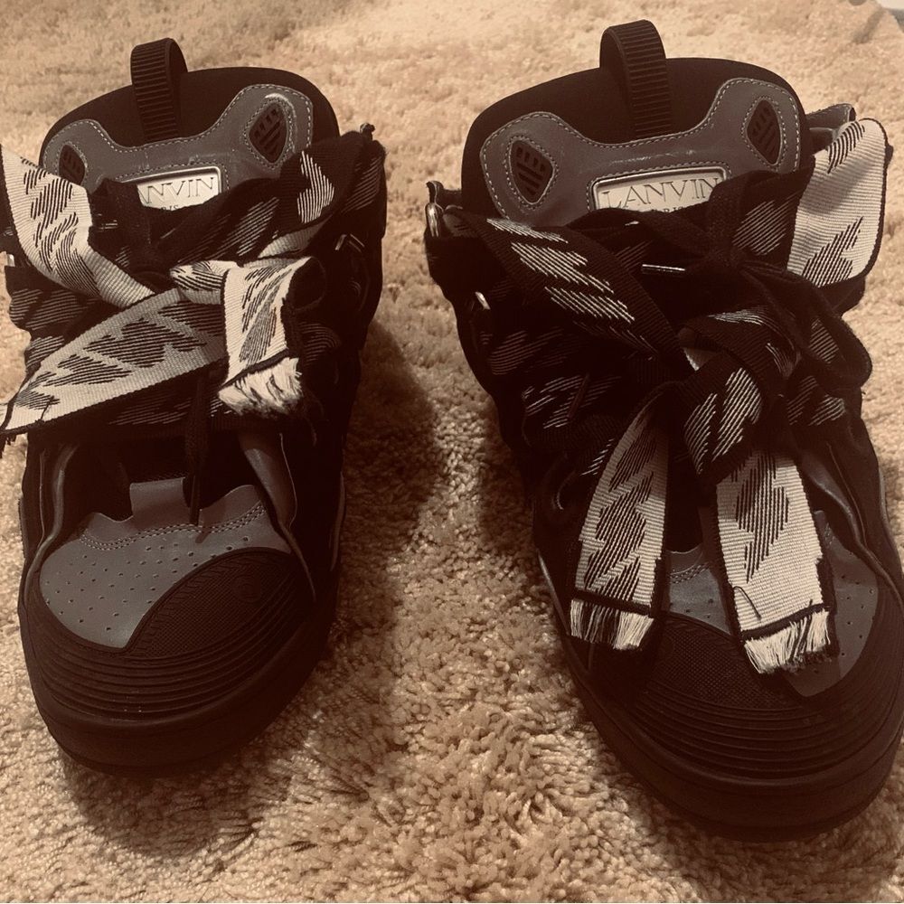 Lanvin Curb Sneakers - Sz 13 - Black White - Low-Top Shoes - Skateboard Sneakers